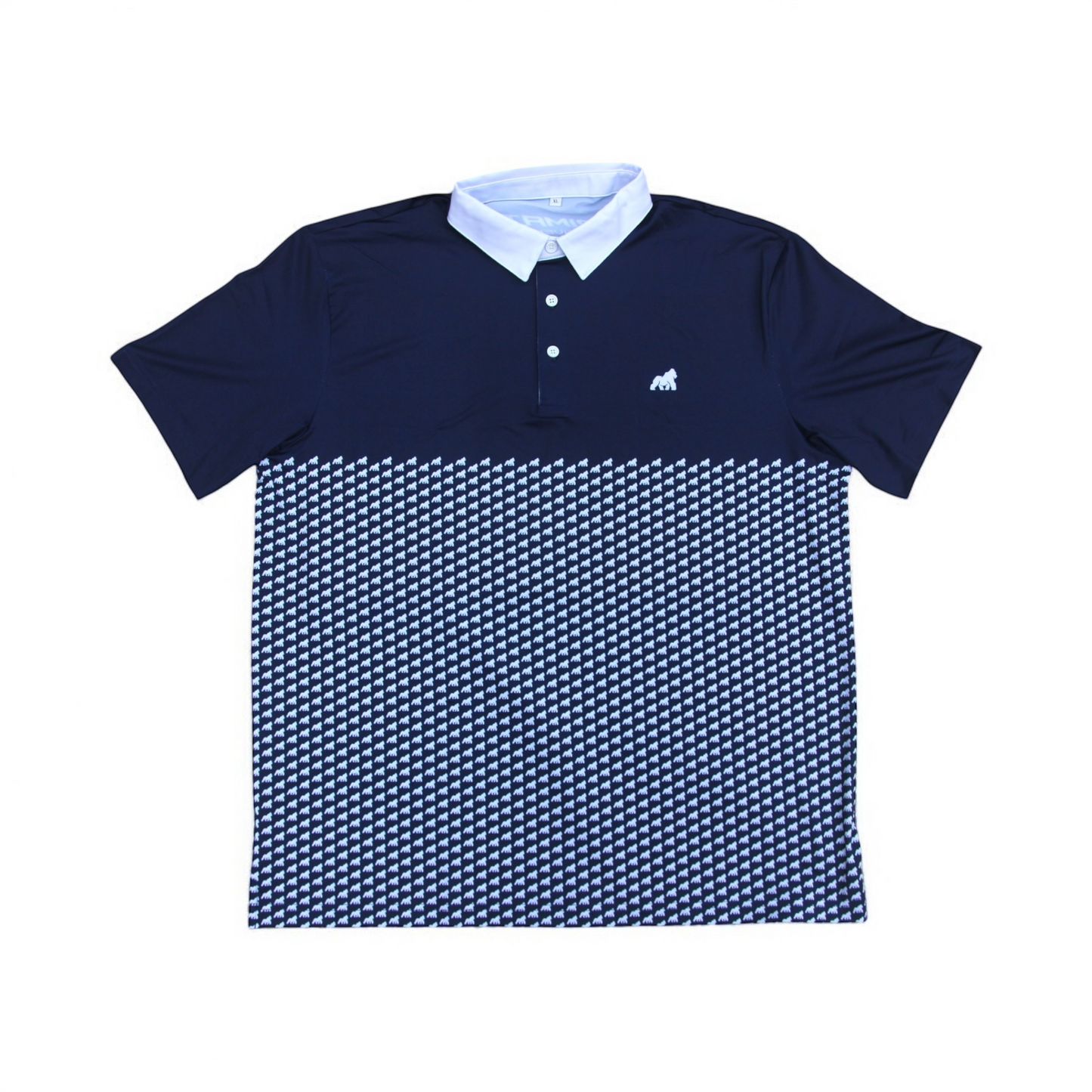 Golf Polo - Navy (Patterned)