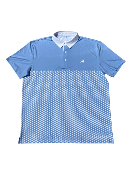 Golf Polo - Pale Blue (Patterned)