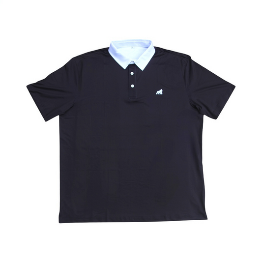 Golf Polo - Black (White Collar)