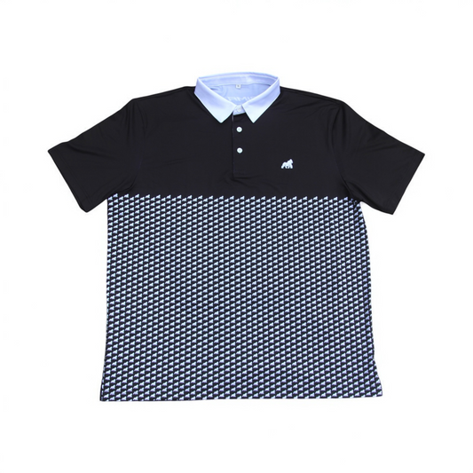 Golf Polo - Black (Patterned)