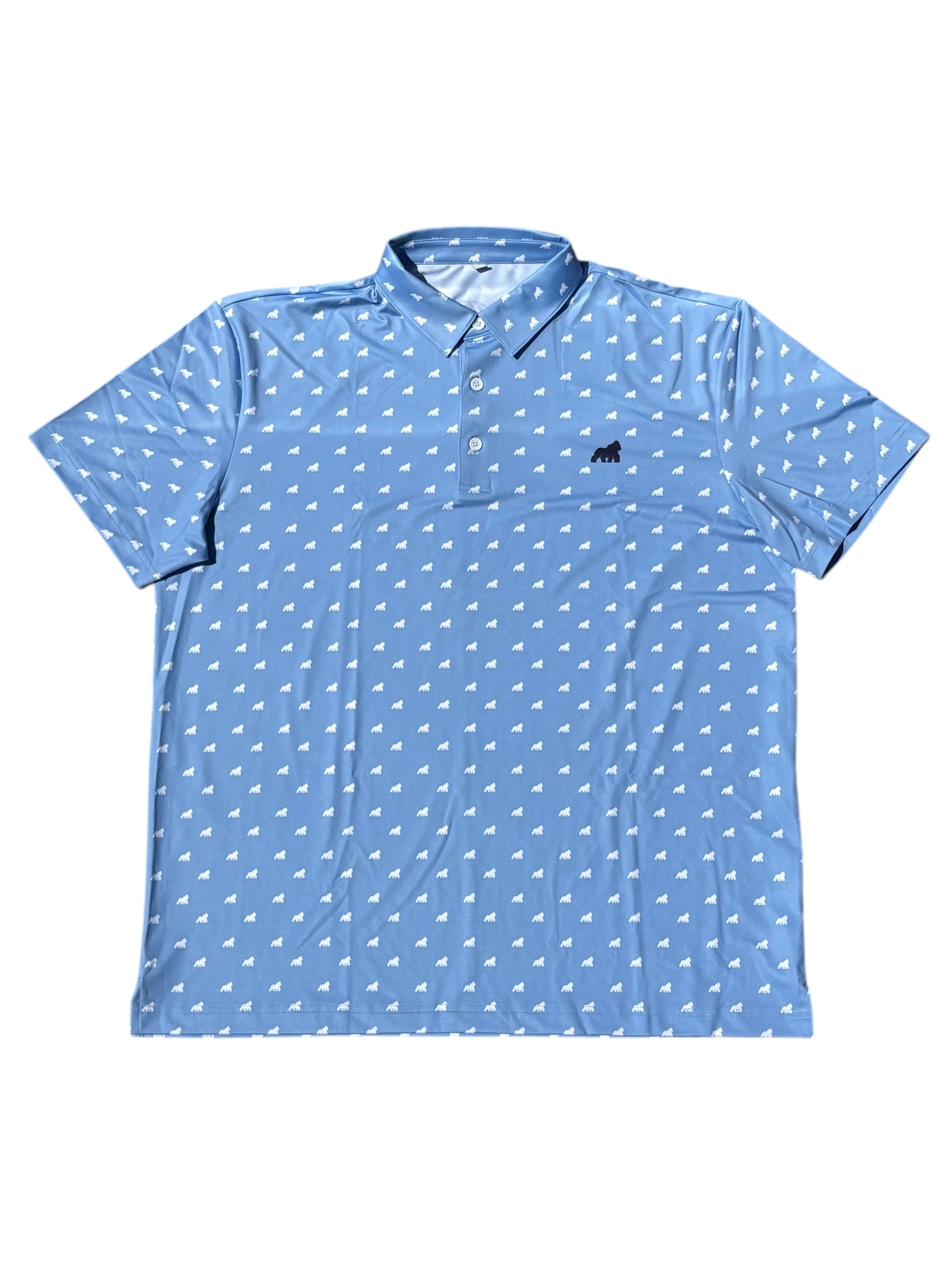 Pale blue men's big and tall golf polo online by Primate Activewear  
