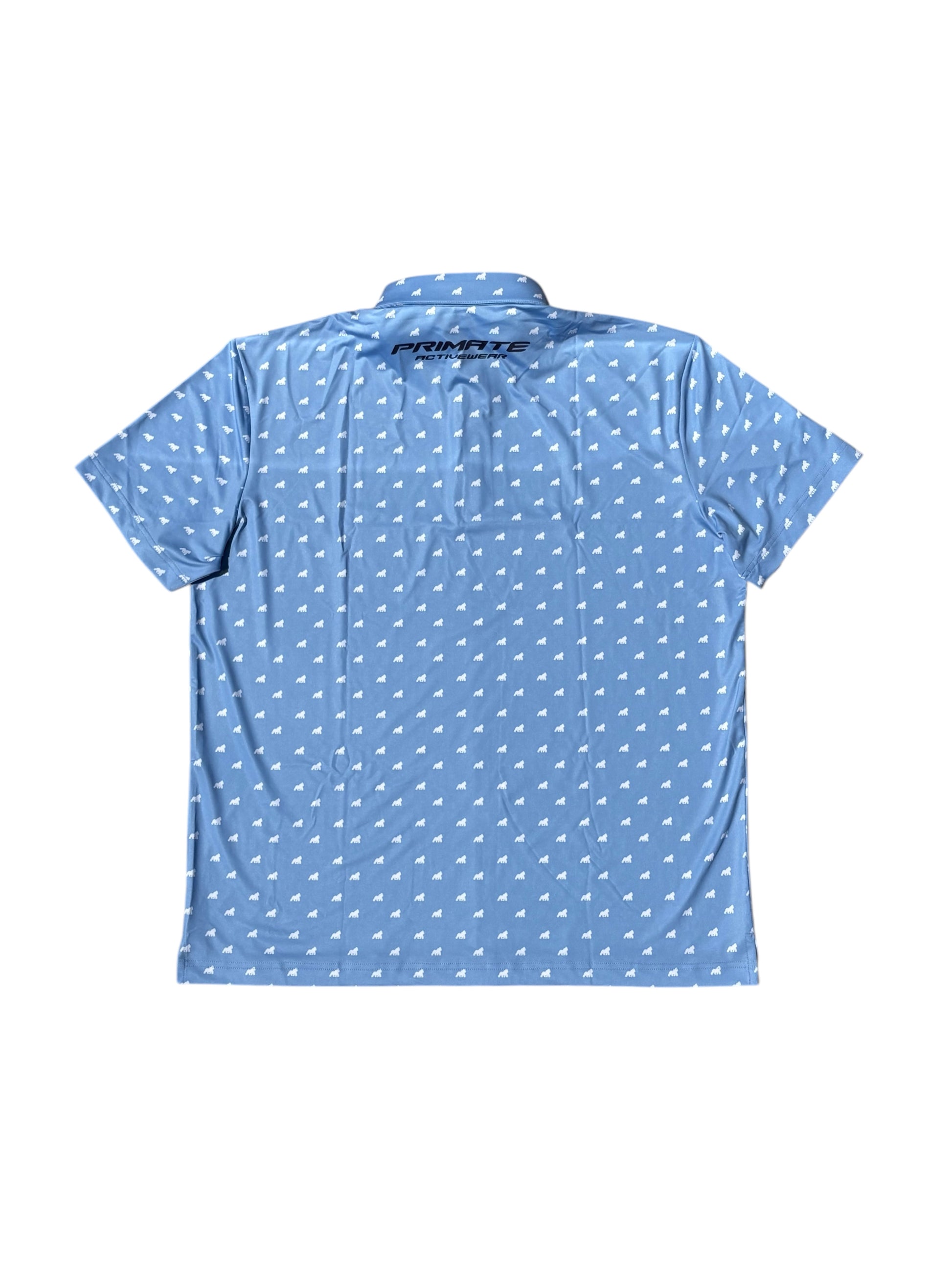 Pale blue men's golf big and tall polo by online brand Primate Activewear  