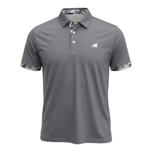 Golf Polo - Grey Camo - Primate Activewear
