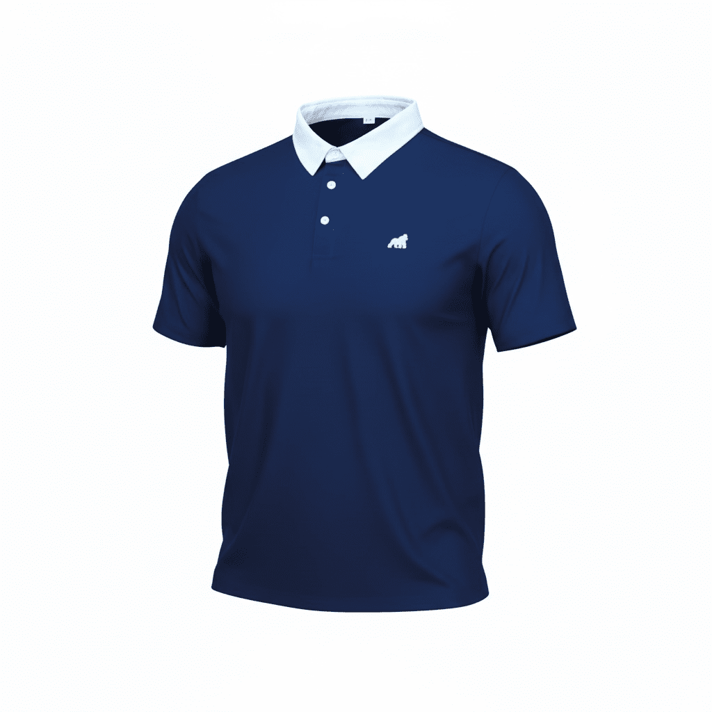 Golf Polo - Navy (White Collar) - Primate Activewear