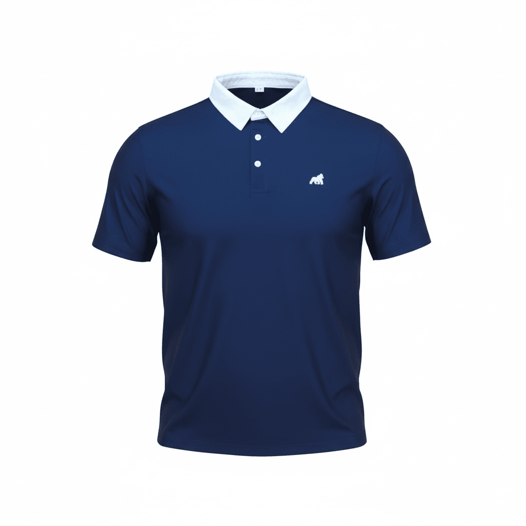 Golf Polo - Navy (White Collar) - Primate Activewear