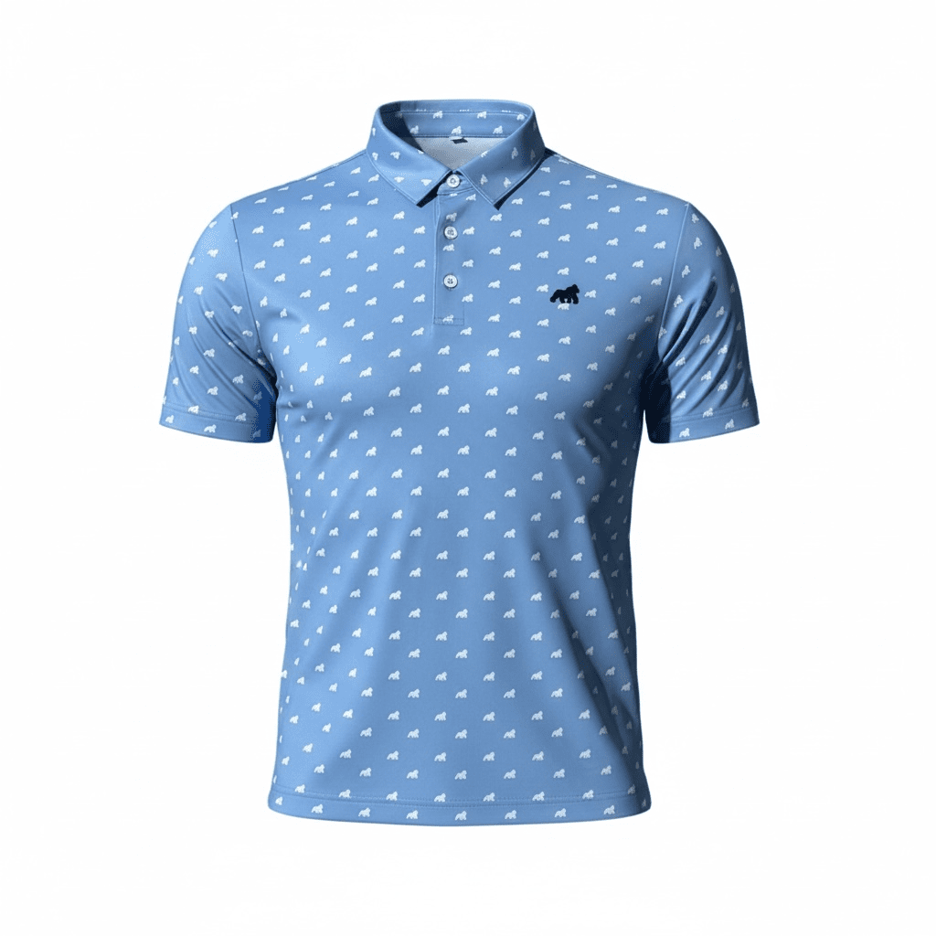 Golf Polo - Pale Blue (Dot Pattern) - Primate Activewear