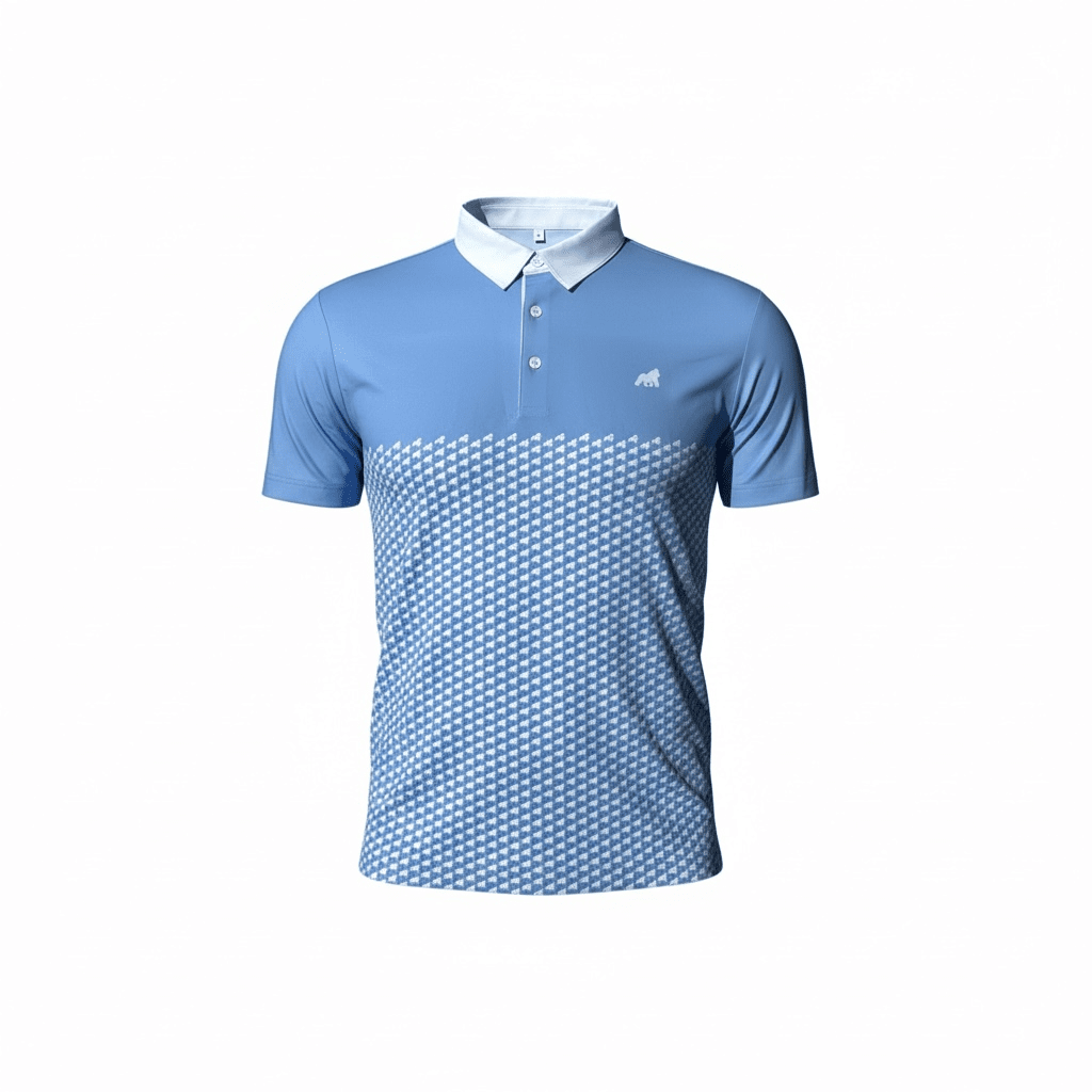 Golf Polo - Pale Blue (Patterned) - Primate Activewear
