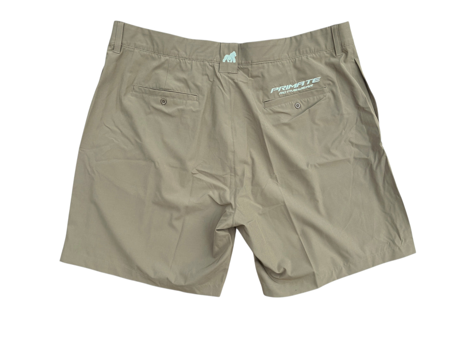 Khaki men's big and tall golf shorts - men's golf apparel by online brand primate activewear 